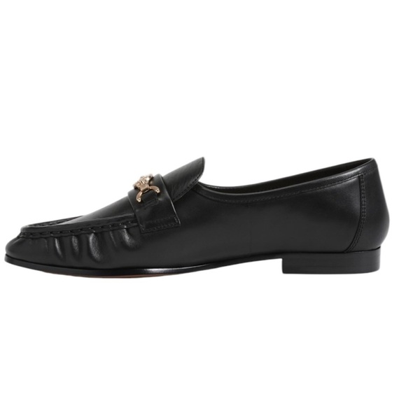 Sam Edelman Black Loafers with Gold Accent - Picture 4 of 15